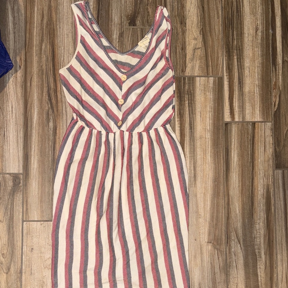 Caution to the Wind Striped Sleeveless Dress